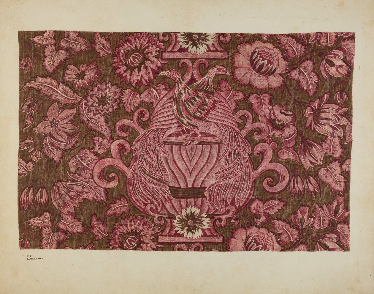 印花棉，约1940年。 作者 约瑟夫·卢布拉诺