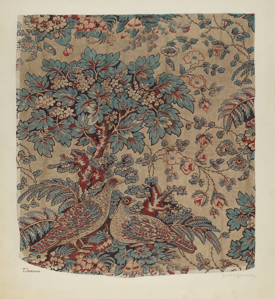 印刷的纺织品，约1941年。 作者 约瑟夫·卢布拉诺