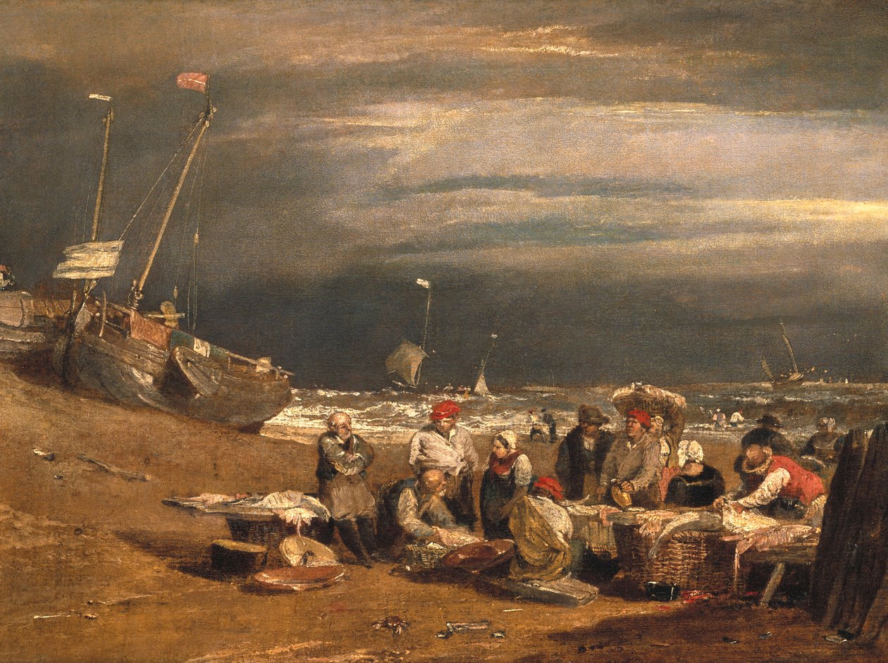 海滩上的鱼市场，c.1802-04 作者 约瑟夫·马洛德·威廉·特纳