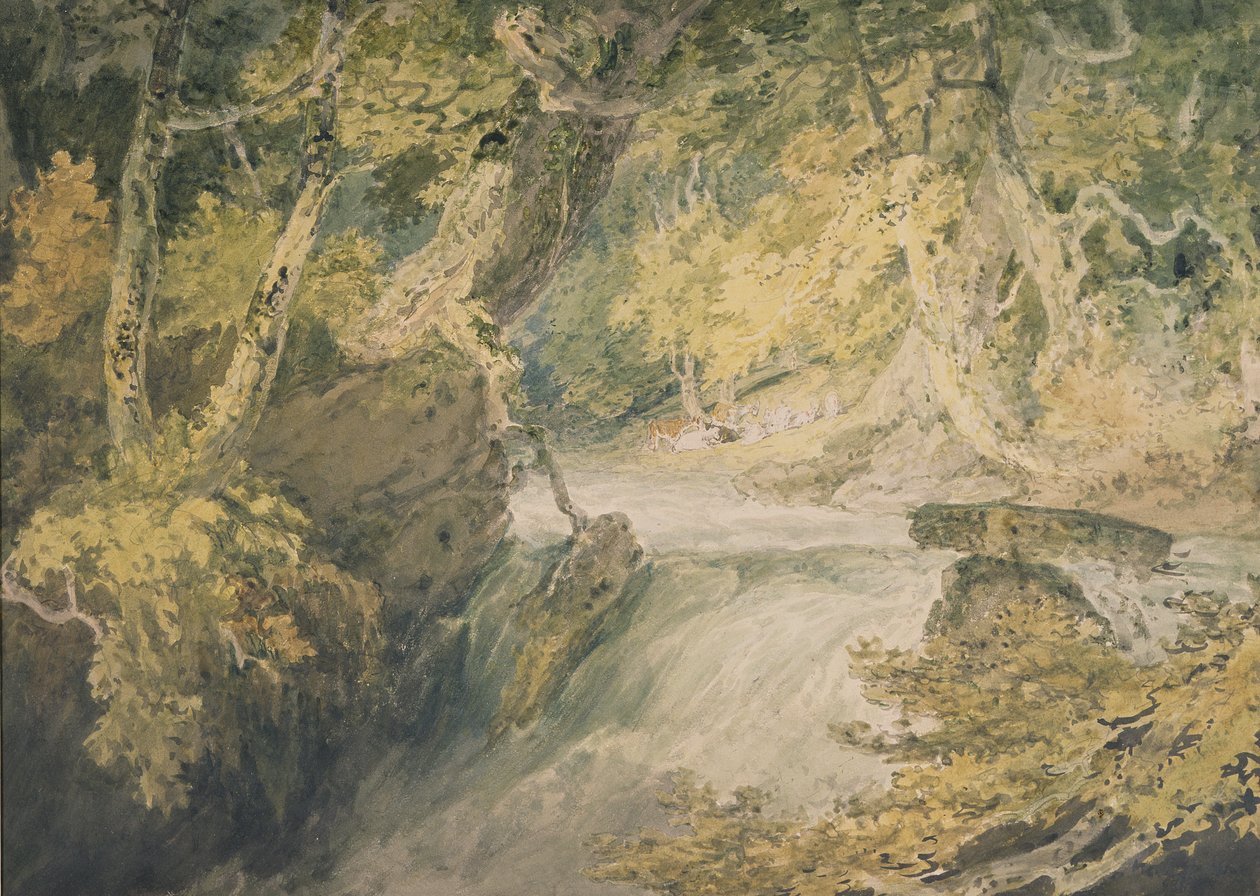 斯佩特的一条河，c.1796（纸上水彩画） 作者 约瑟夫·马洛德·威廉·特纳