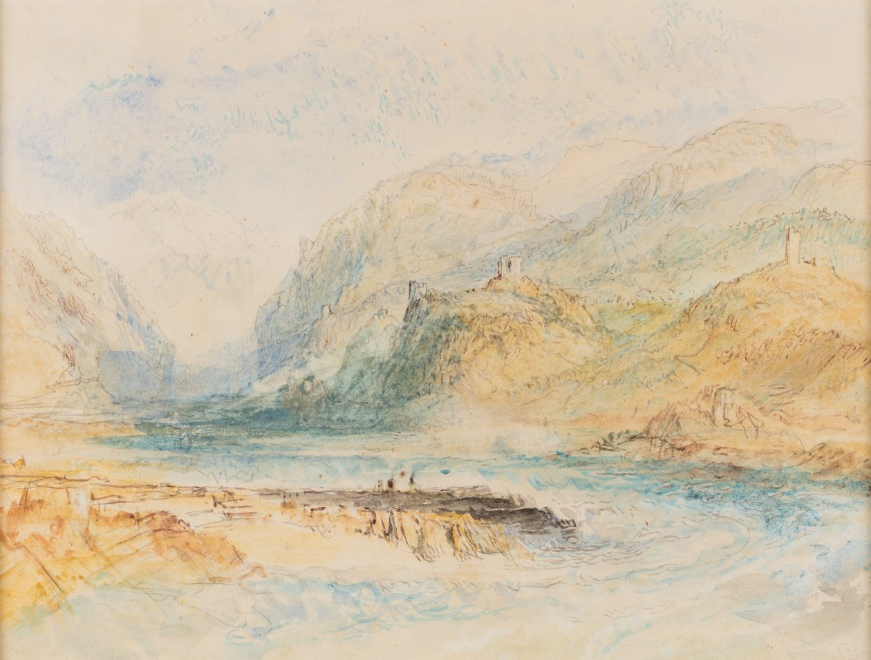 瑞士阿尔卑斯山谷，约 1843 年（纸面水彩画） 作者 约瑟夫·马洛德·威廉·特纳