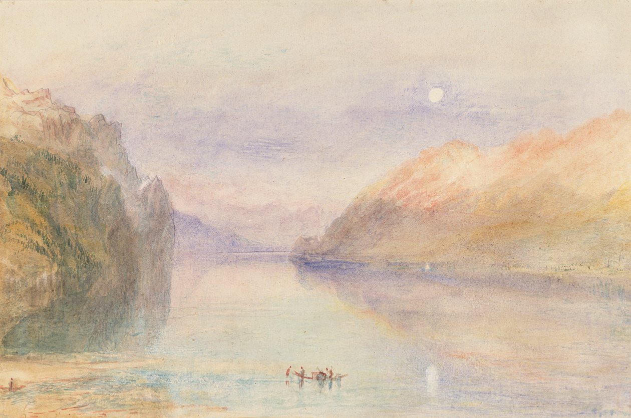 瑞士湖，c.1841（纸上水彩画） 作者 约瑟夫·马洛德·威廉·特纳