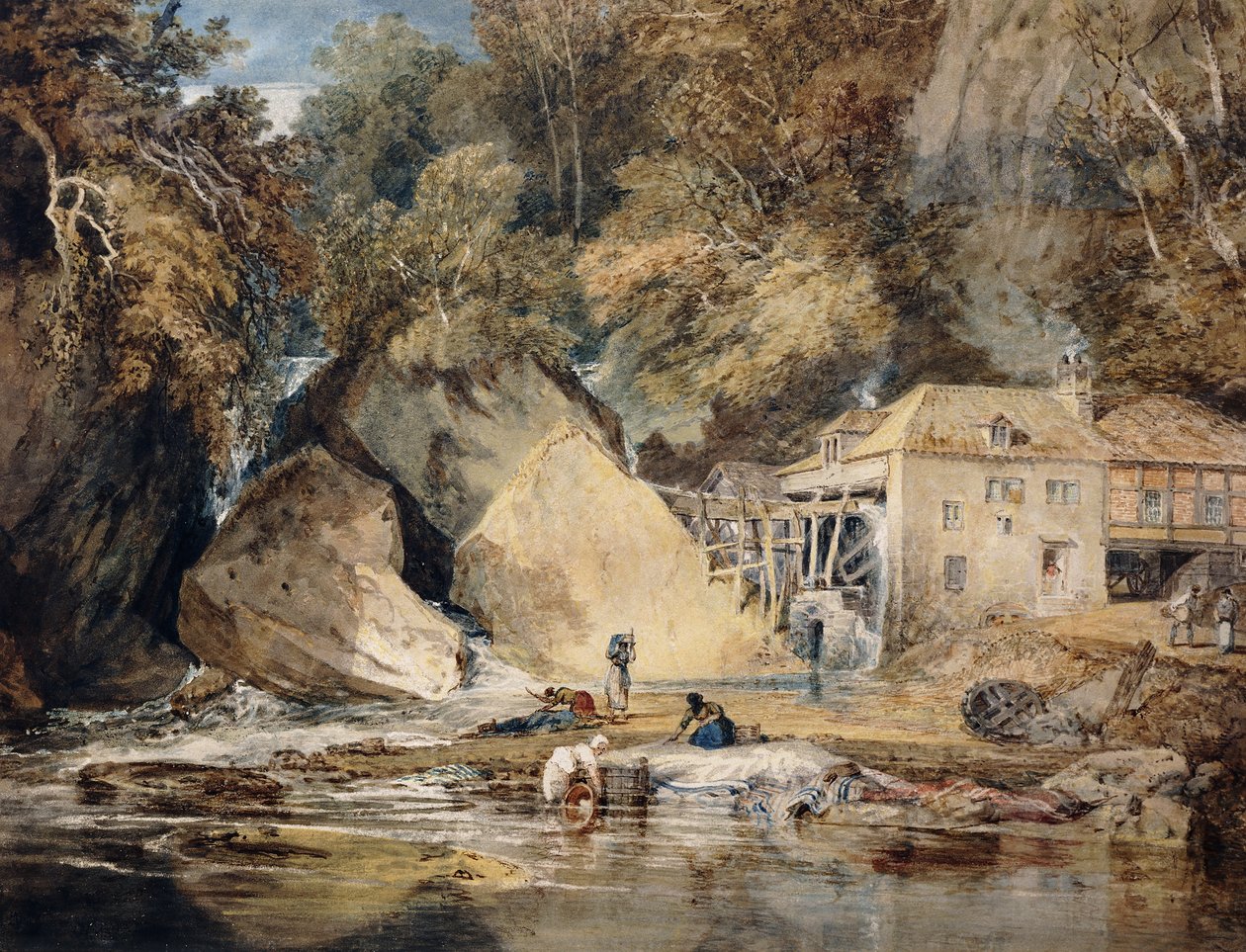 阿伯迪莱斯·米尔（Aberdulais Mill），威尔士格拉摩根郡，1796-97年 作者 约瑟夫·马洛德·威廉·特纳