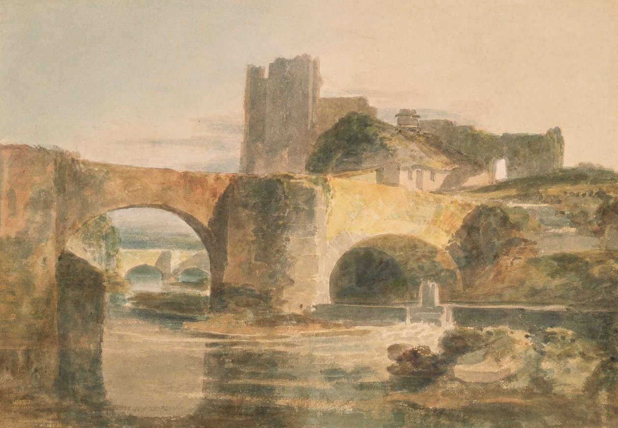 布雷肯桥和城堡，c.1795（纸上水彩画） 作者 约瑟夫·马洛德·威廉·特纳