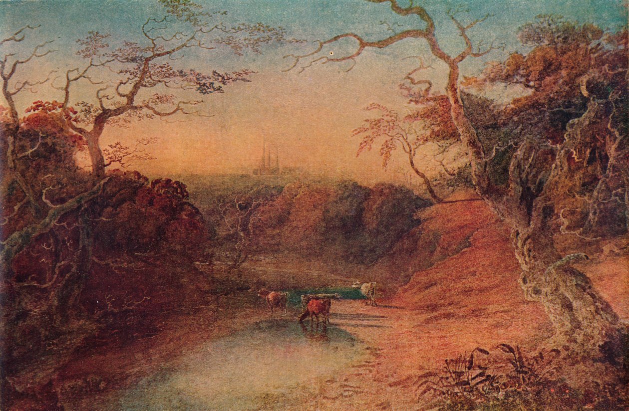 利奇菲尔德大教堂的远景，1909年 作者 约瑟夫·马洛德·威廉·特纳