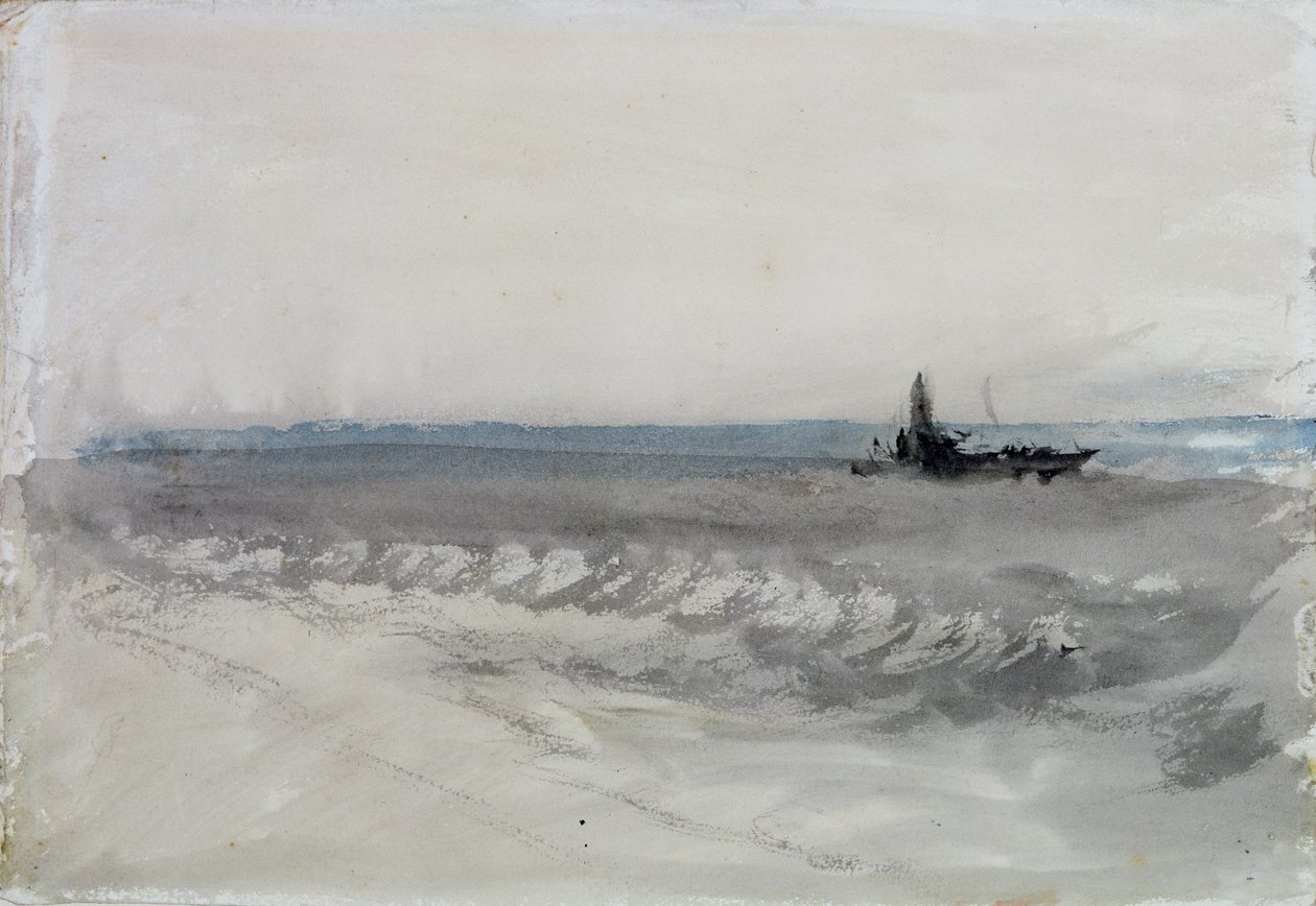 灰海，船上岸，约1840年（纸上水彩） 作者 约瑟夫·马洛德·威廉·特纳