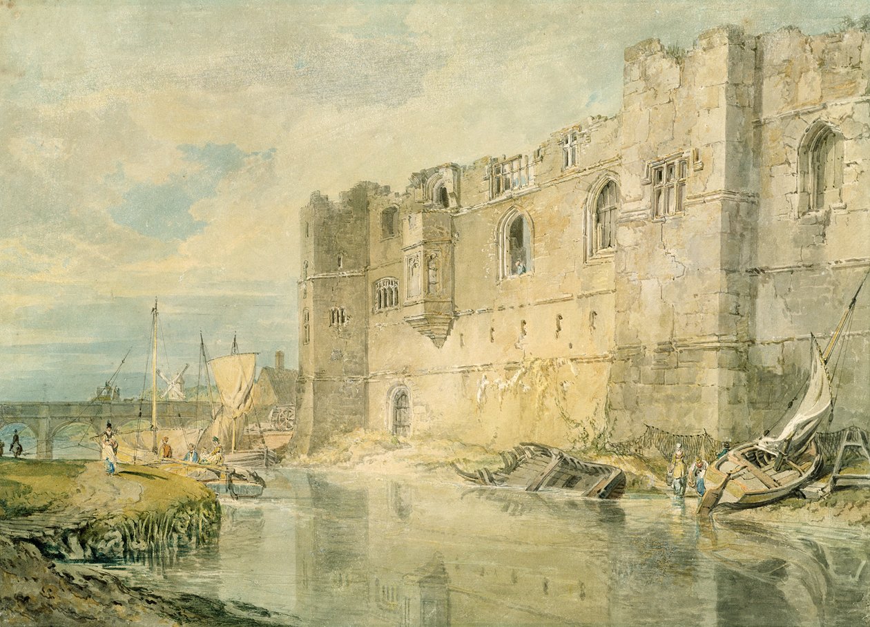 特伦特河畔纽瓦克，约1796年（纸上石墨上的水彩画） 作者 约瑟夫·马洛德·威廉·特纳