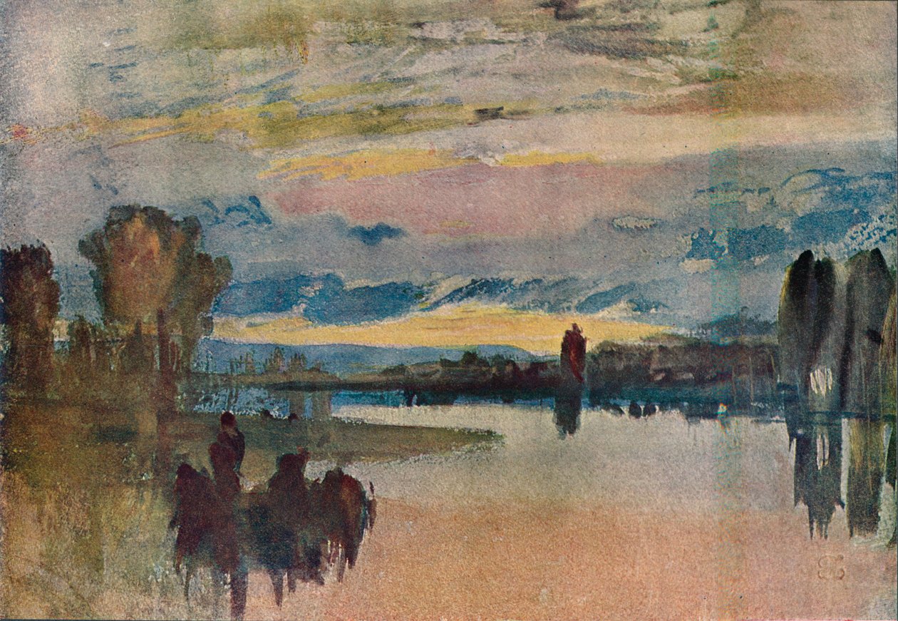 在佩特沃思的湖上-傍晚，1909年 作者 约瑟夫·马洛德·威廉·特纳