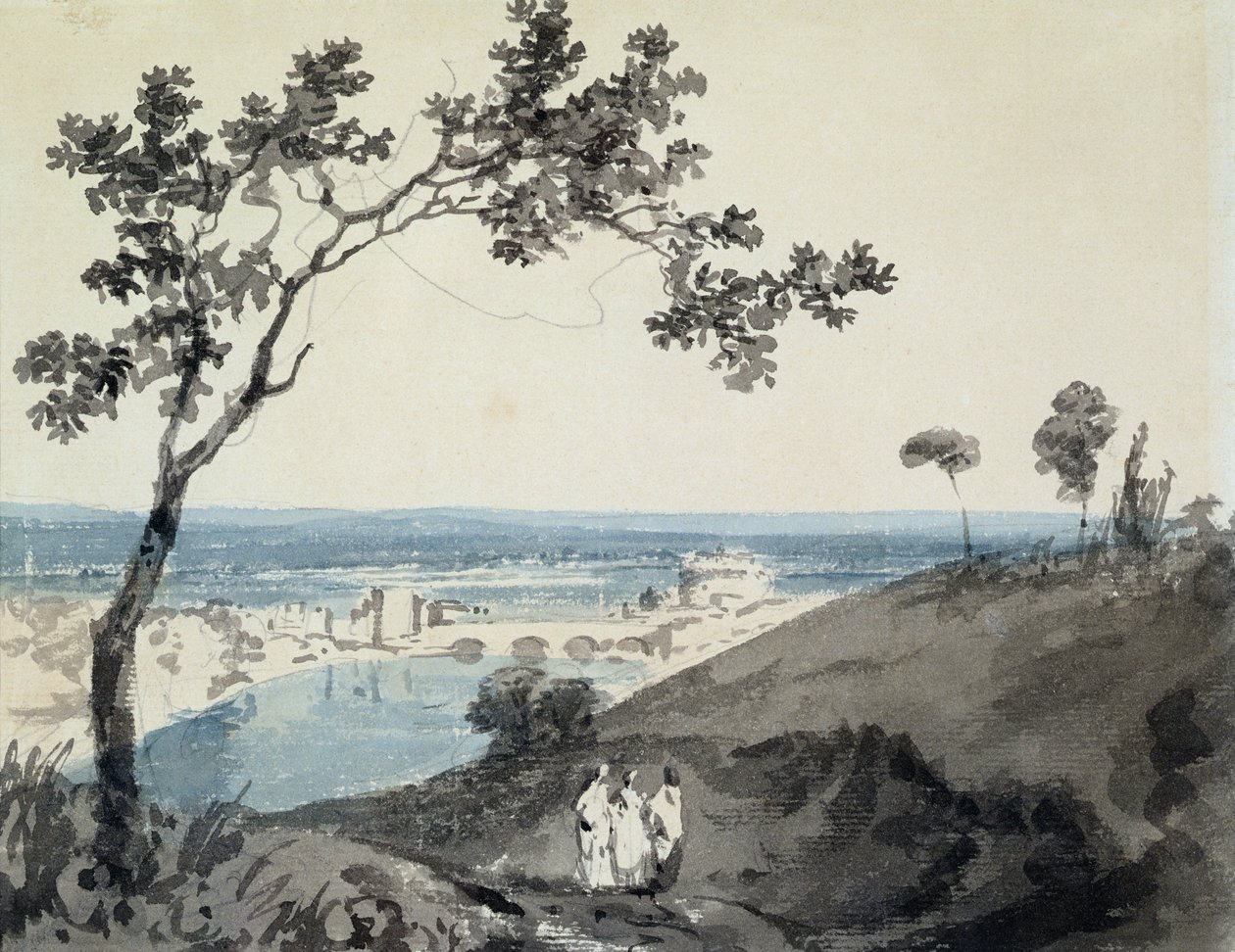 罗马，理查·威尔逊（Richard Wilson）（1714-82）（铅笔和纸上水彩） 作者 约瑟夫·马洛德·威廉·特纳