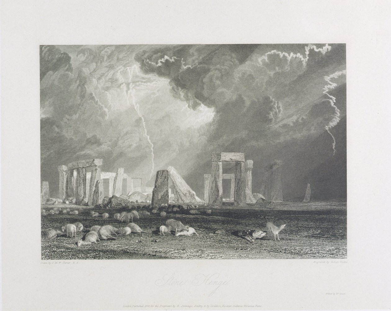 Stone Henge，1829年（蚀刻和雕刻） 作者 约瑟夫·马洛德·威廉·特纳