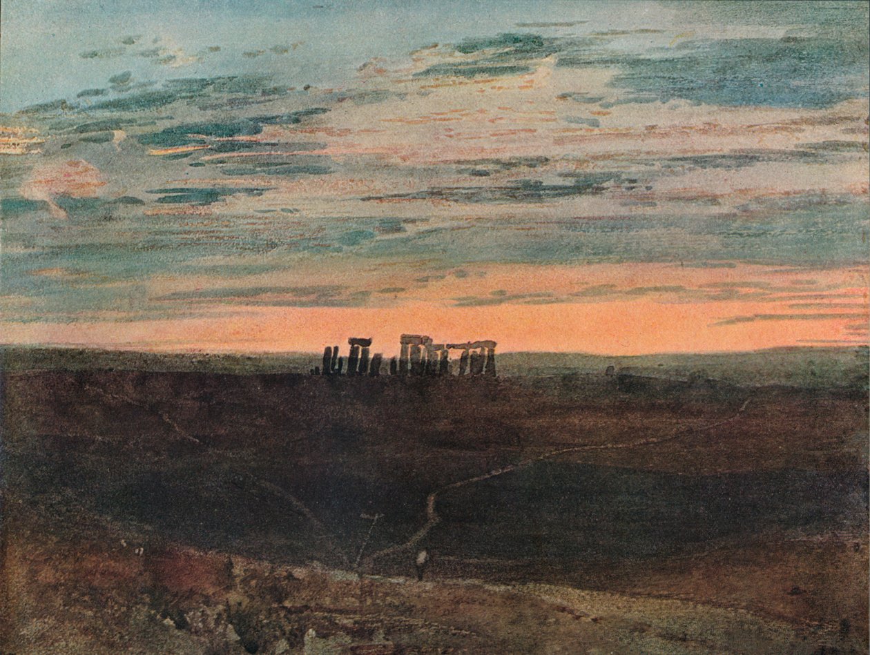 巨石阵：日落，1909年 作者 约瑟夫·马洛德·威廉·特纳