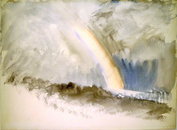 暴风雨中的风景与彩虹（纸上水彩画） 作者 约瑟夫·马洛德·威廉·特纳