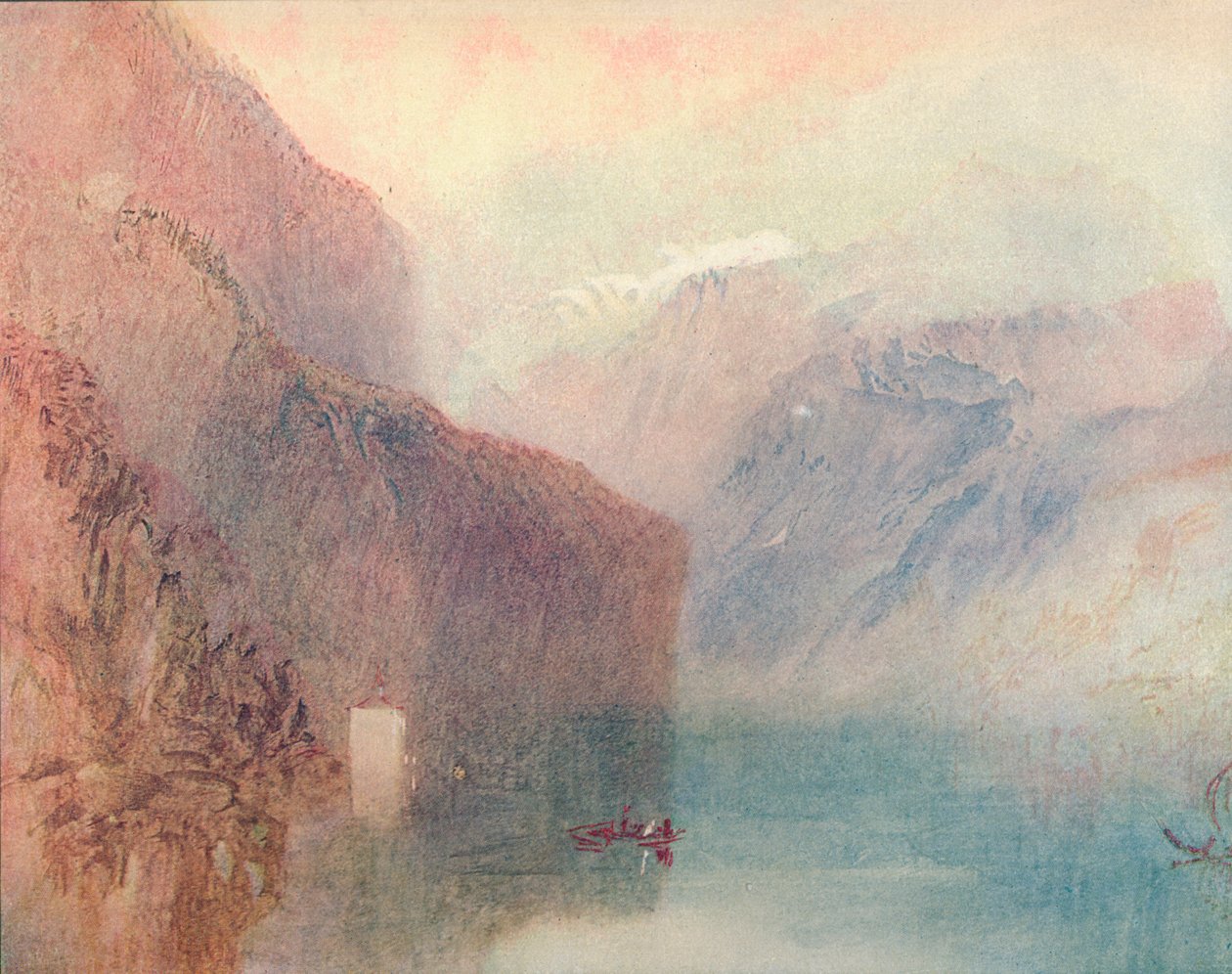 告诉教堂，Fluelen，1909年 作者 约瑟夫·马洛德·威廉·特纳