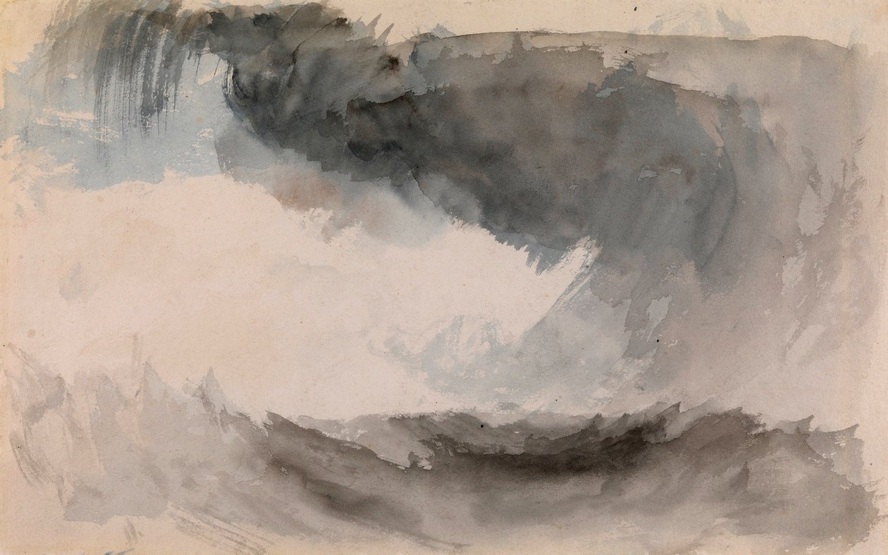 “Tempete en mer”（海上风暴）水彩画约瑟夫·马洛德·威廉·特纳（1775-1851）暗淡 18,4x29,3 cm 私人收藏 作者 约瑟夫·马洛德·威廉·特纳