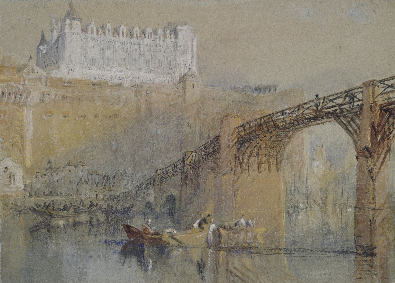 昂布瓦斯城堡，c。 1830年（水彩与身体颜色和笔和黑色墨水） 作者 约瑟夫·马洛德·威廉·特纳