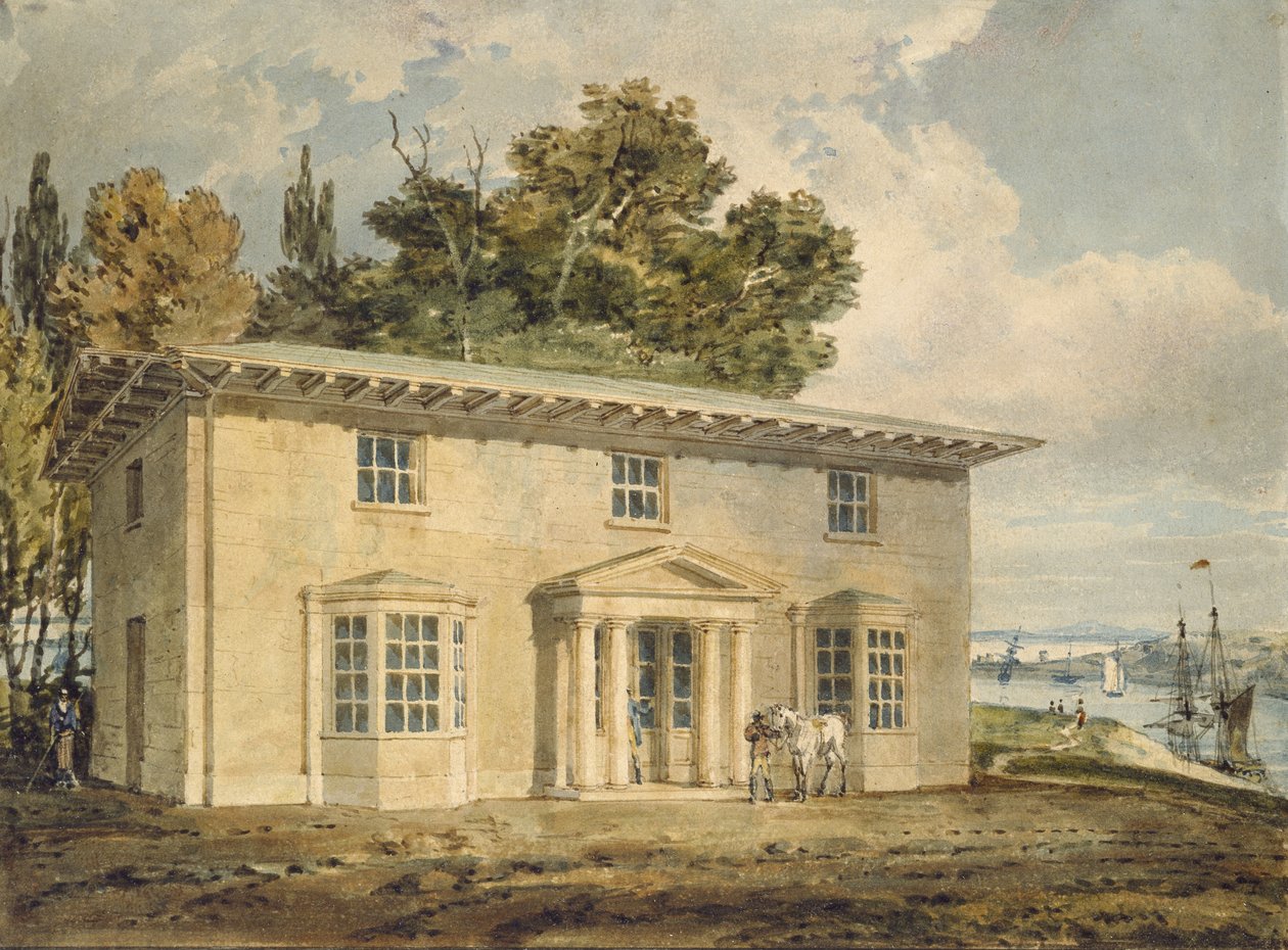 Penrhyn港口的Penrhyn Arms，c。 1797年 -  1798年（水彩笔和棕色墨水） 作者 约瑟夫·马洛德·威廉·特纳