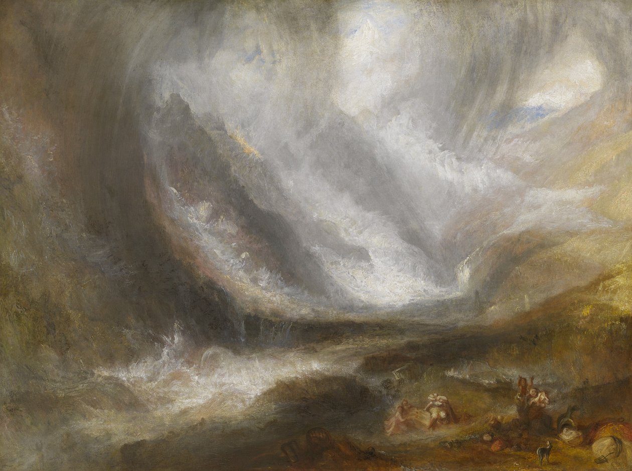 奥斯塔山谷：暴风雪，雪崩和雷暴，1836-37年 作者 约瑟夫·马洛德·威廉·特纳