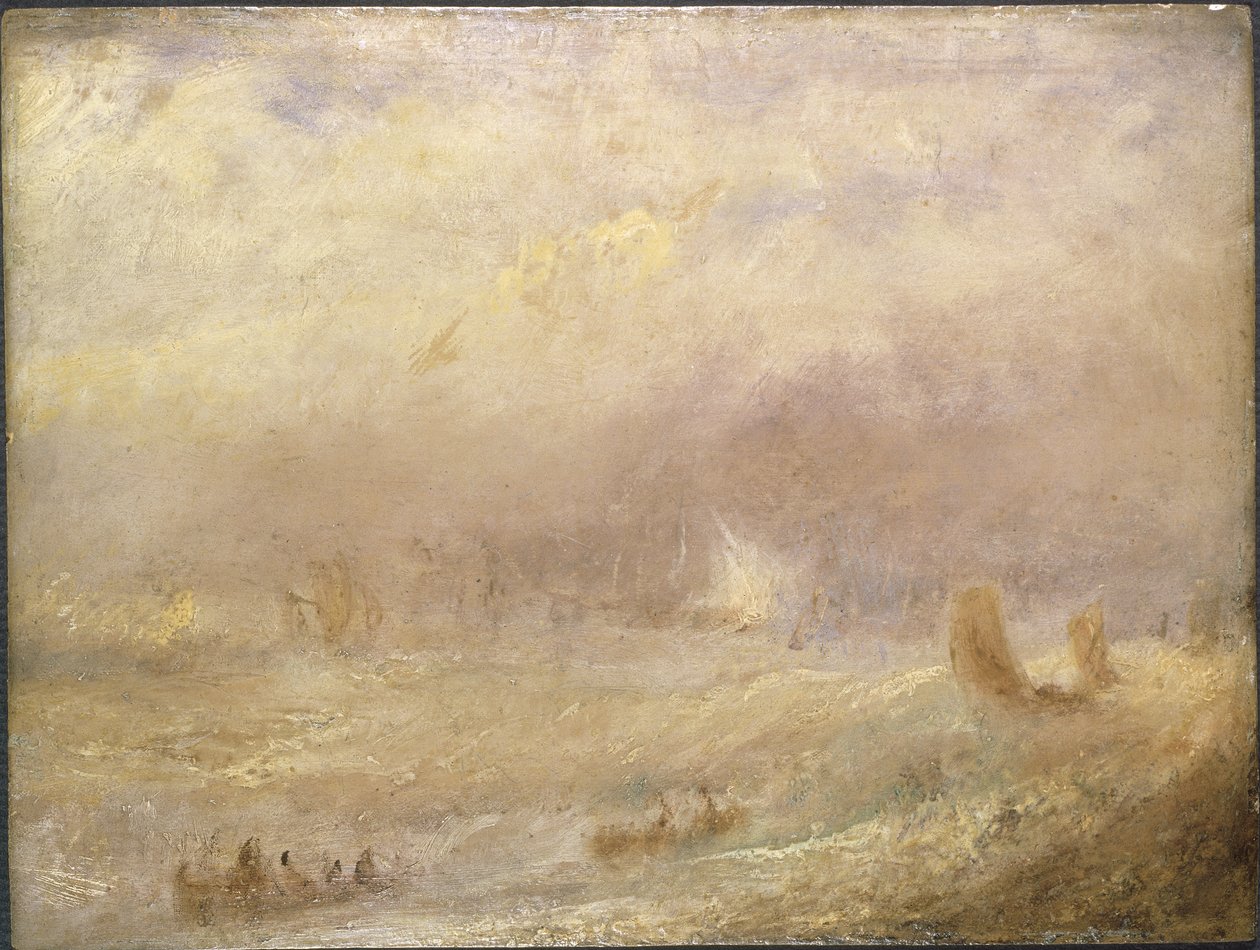 Vue de Deal - 交易观，特纳，约瑟夫·马洛德·威廉 (1775-1851)。 纸上油。 尺寸：24,5x32 厘米。 斯德哥尔摩国家博物馆 作者 约瑟夫·马洛德·威廉·特纳