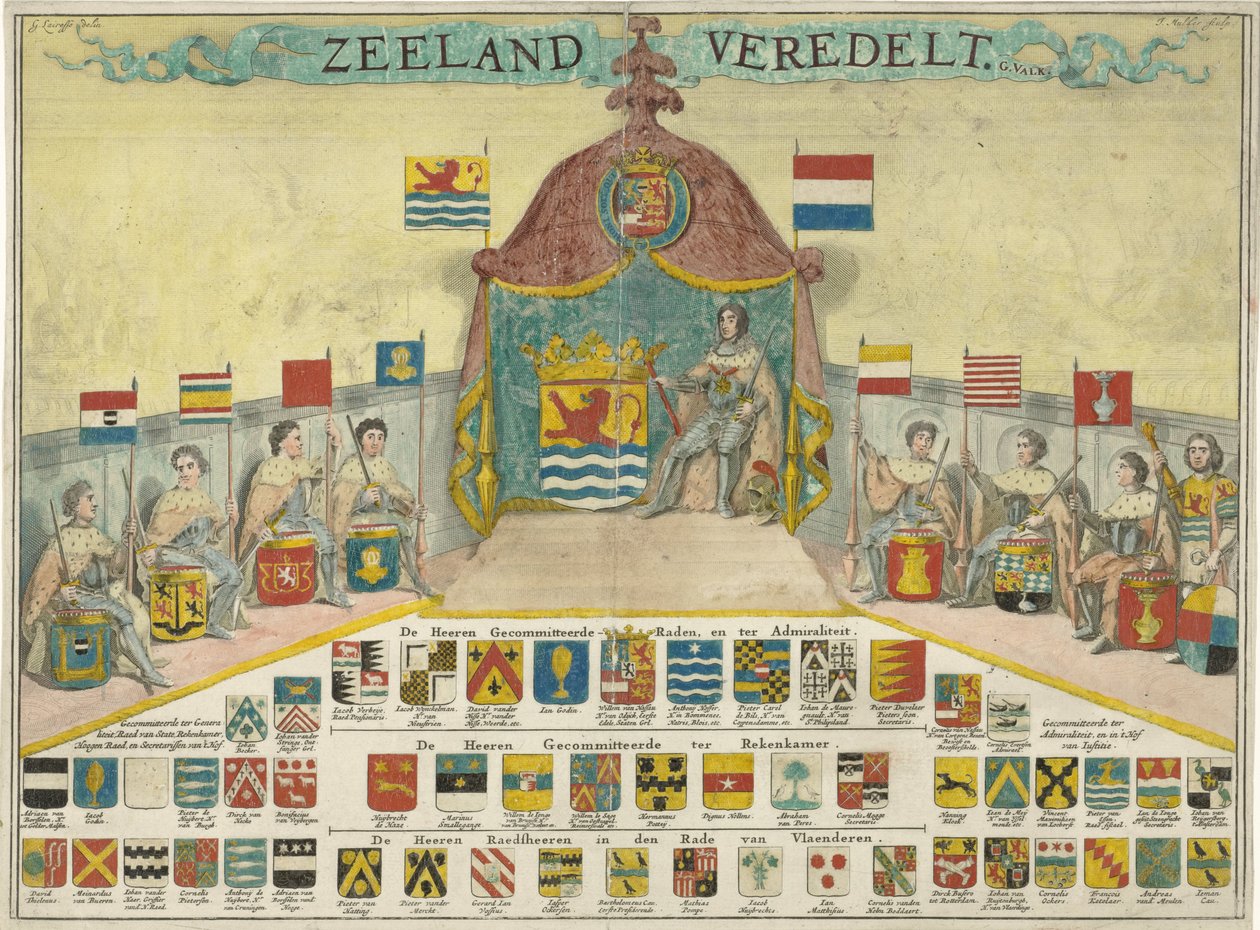 泽兰 Gecommitteerde Raden 和泽兰城镇的徽章和名称
泽兰（Zeeland veredelt）（物体上的名称 作者 约瑟夫·穆尔德
