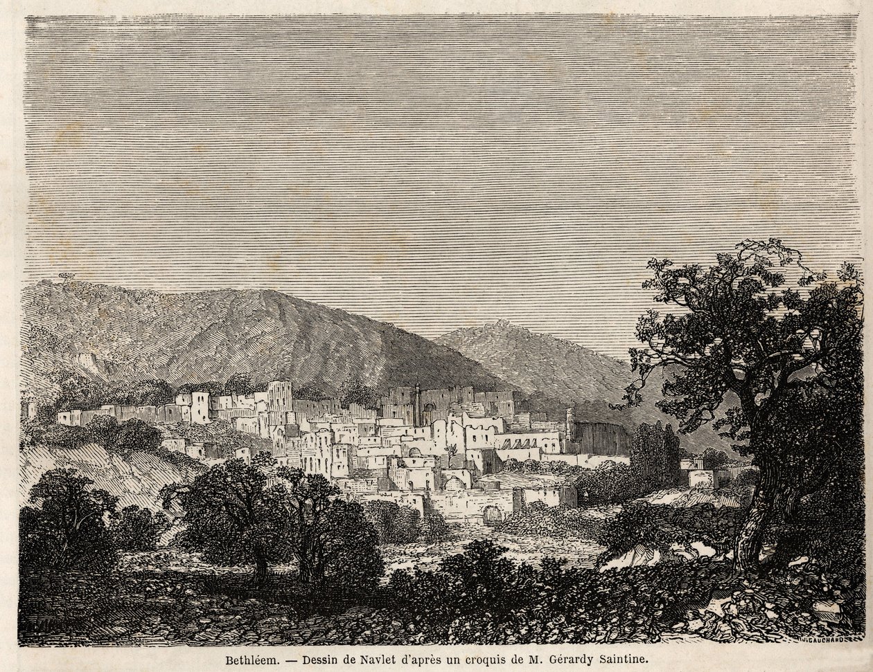 View of Bethleem, drawing Joseph Navlet (1821-1889), to illustrate Mr. Bida