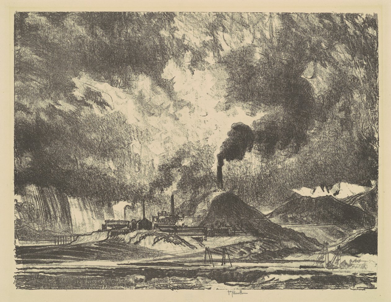 蒙大拿州的阿纳康达，1915年。 作者 约瑟夫·彭内尔