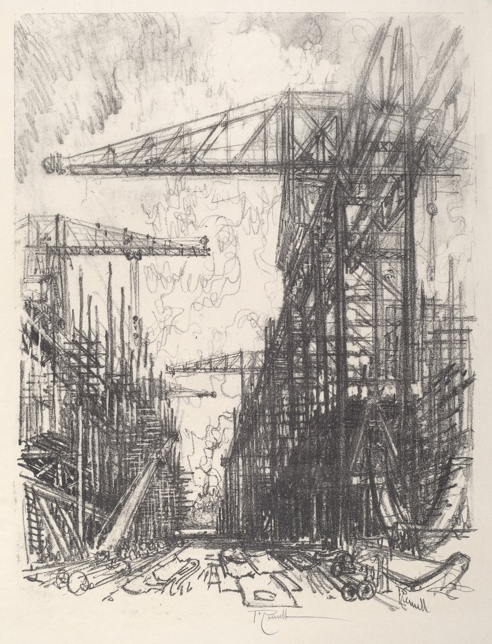 建造驱逐舰，第一号，1917年。 作者 约瑟夫·彭内尔