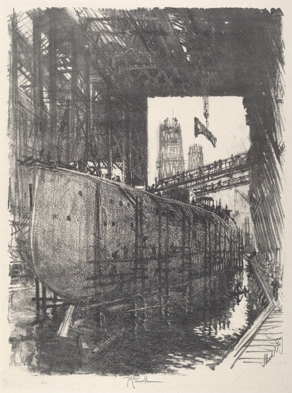 建造战舰，1917年。 作者 约瑟夫·彭内尔