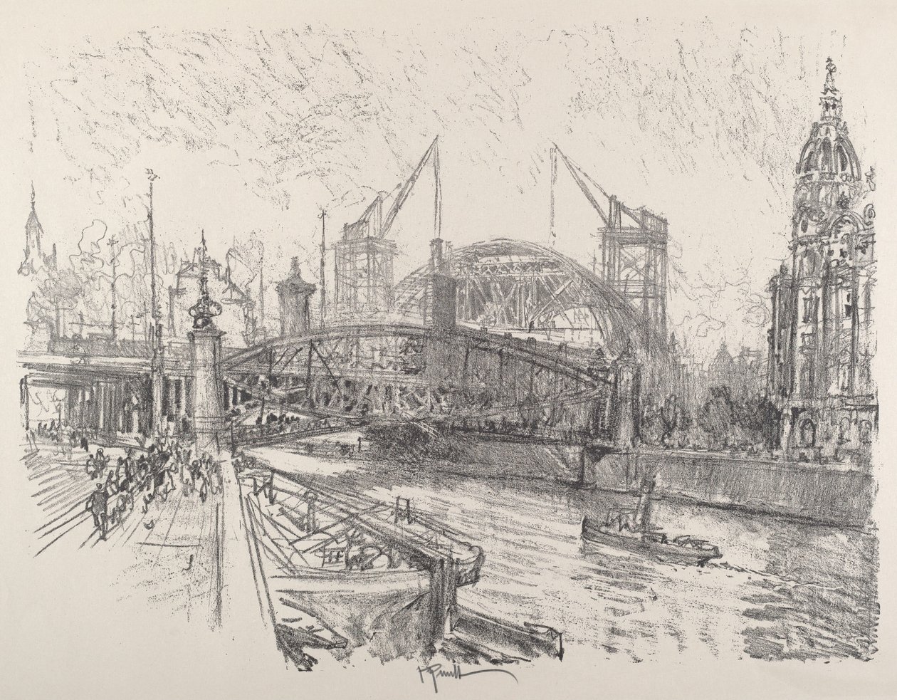 建造弗赖德里希-斯特拉斯车站，1921年。 作者 约瑟夫·彭内尔