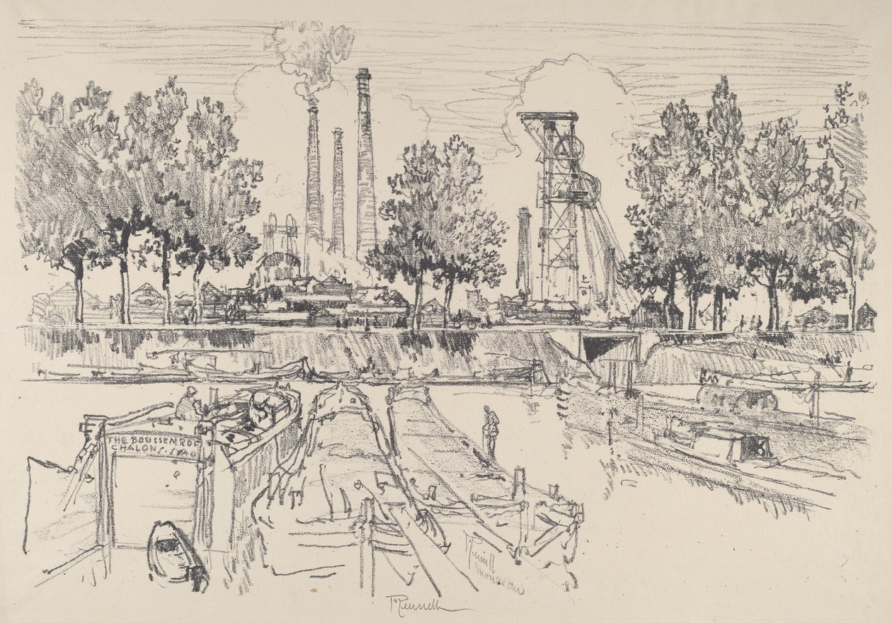 煤矿，法国Monceau，1911年。 作者 约瑟夫·彭内尔