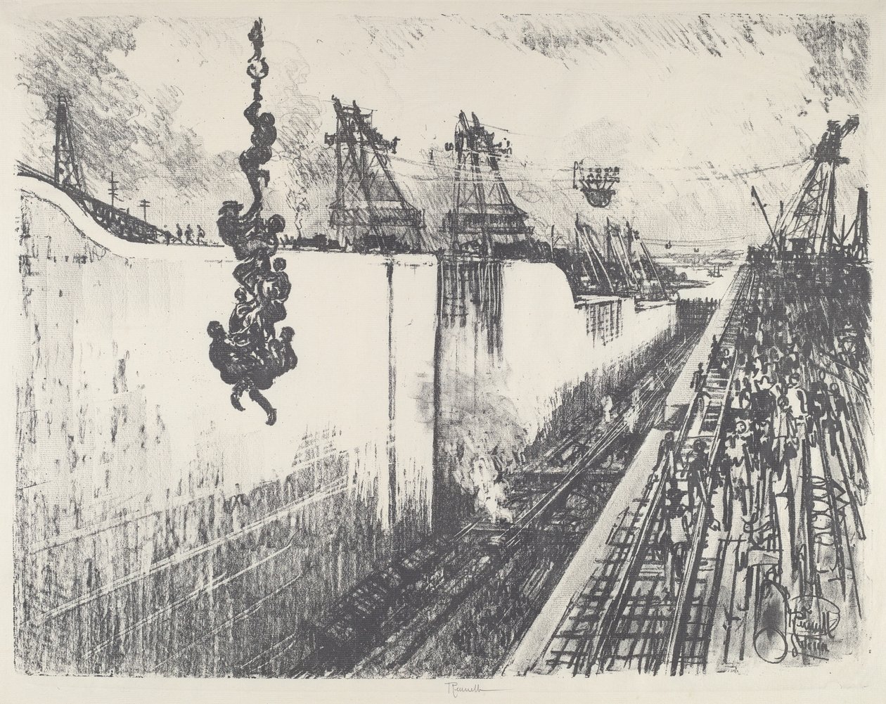 晚餐时间，加通闸，1912年。 作者 约瑟夫·彭内尔