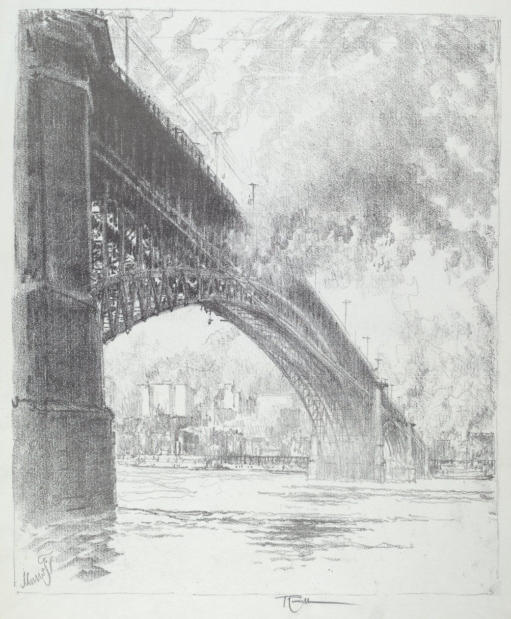 伊兹桥，圣路易斯，1919年。 作者 约瑟夫·彭内尔