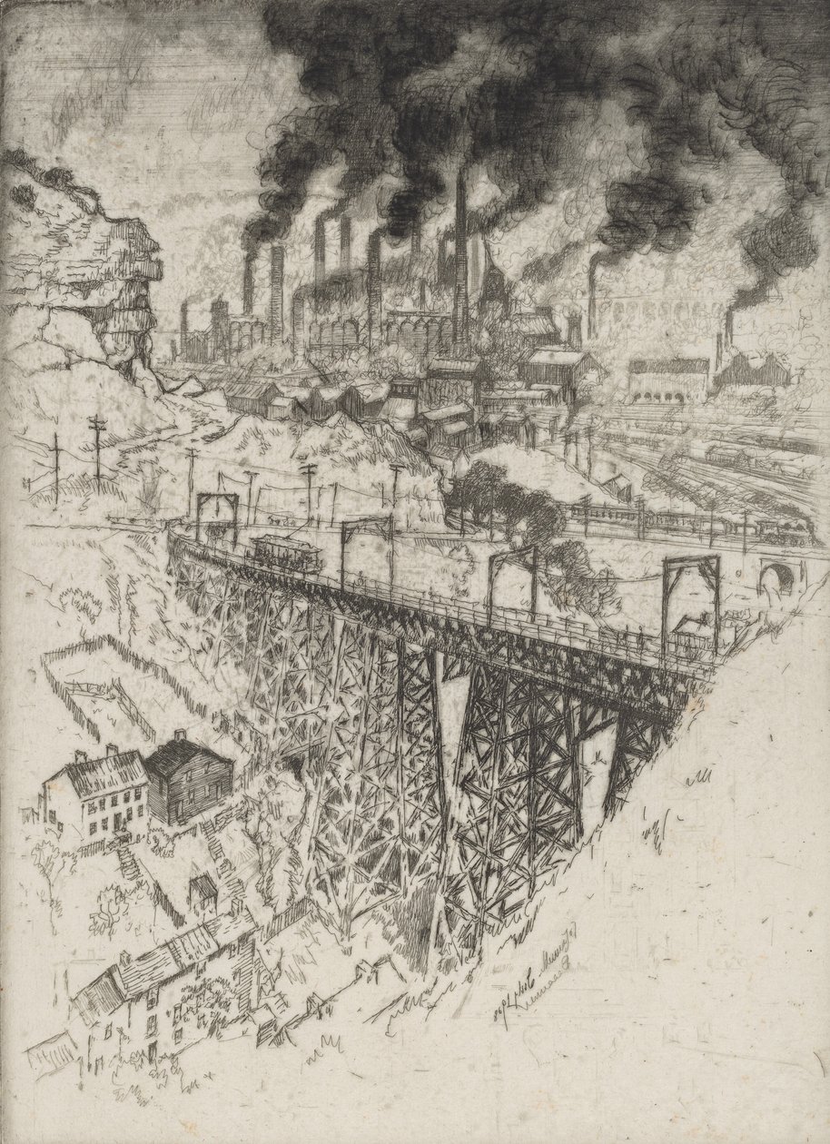埃德加-汤姆森工厂，贝塞马尔，1909年。 作者 约瑟夫·彭内尔