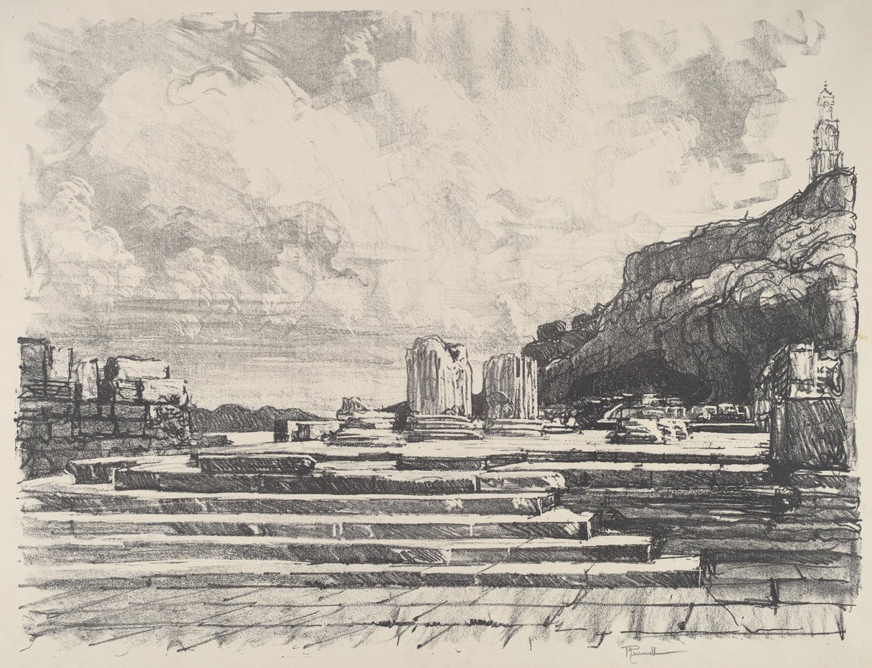 Eleusis，神庙的路面，1913年。 作者 约瑟夫·彭内尔