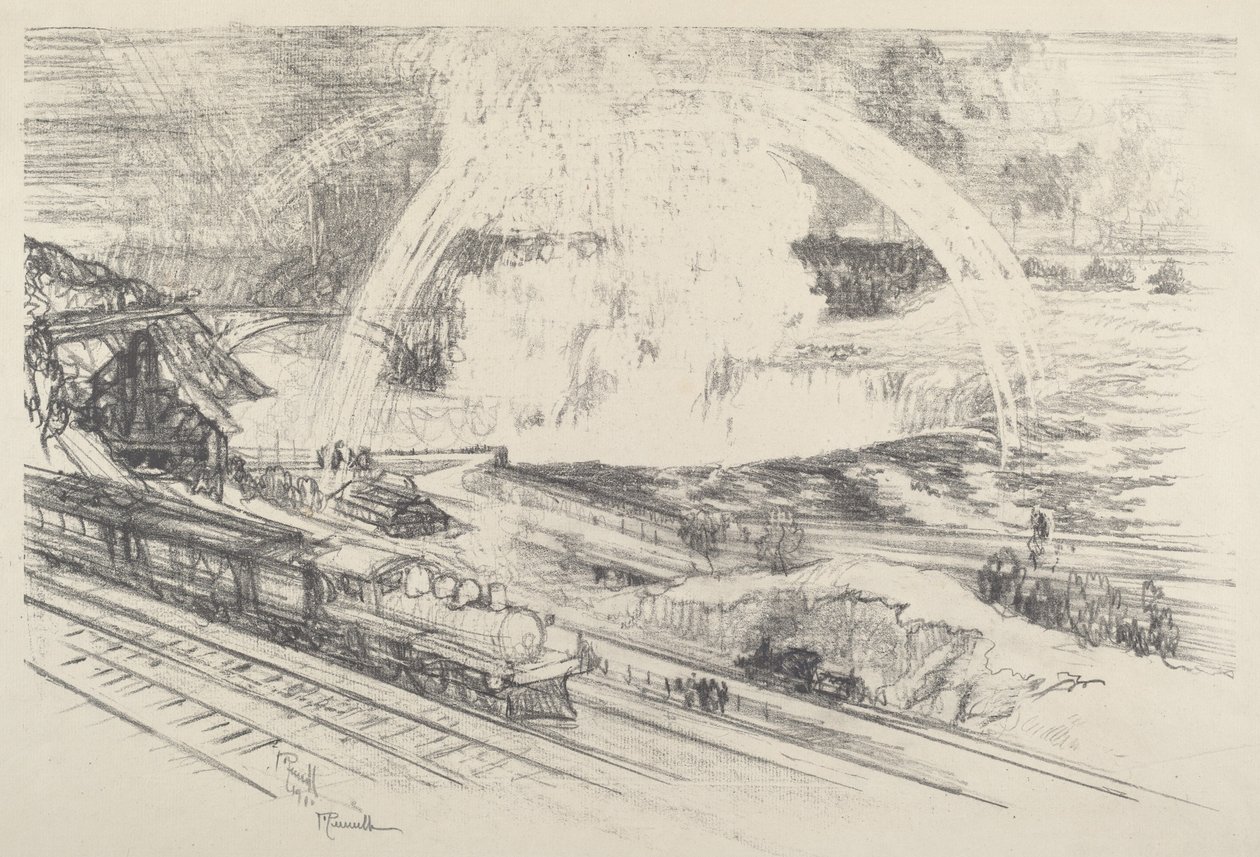 瀑布站，尼亚加拉，1910年。 作者 约瑟夫·彭内尔