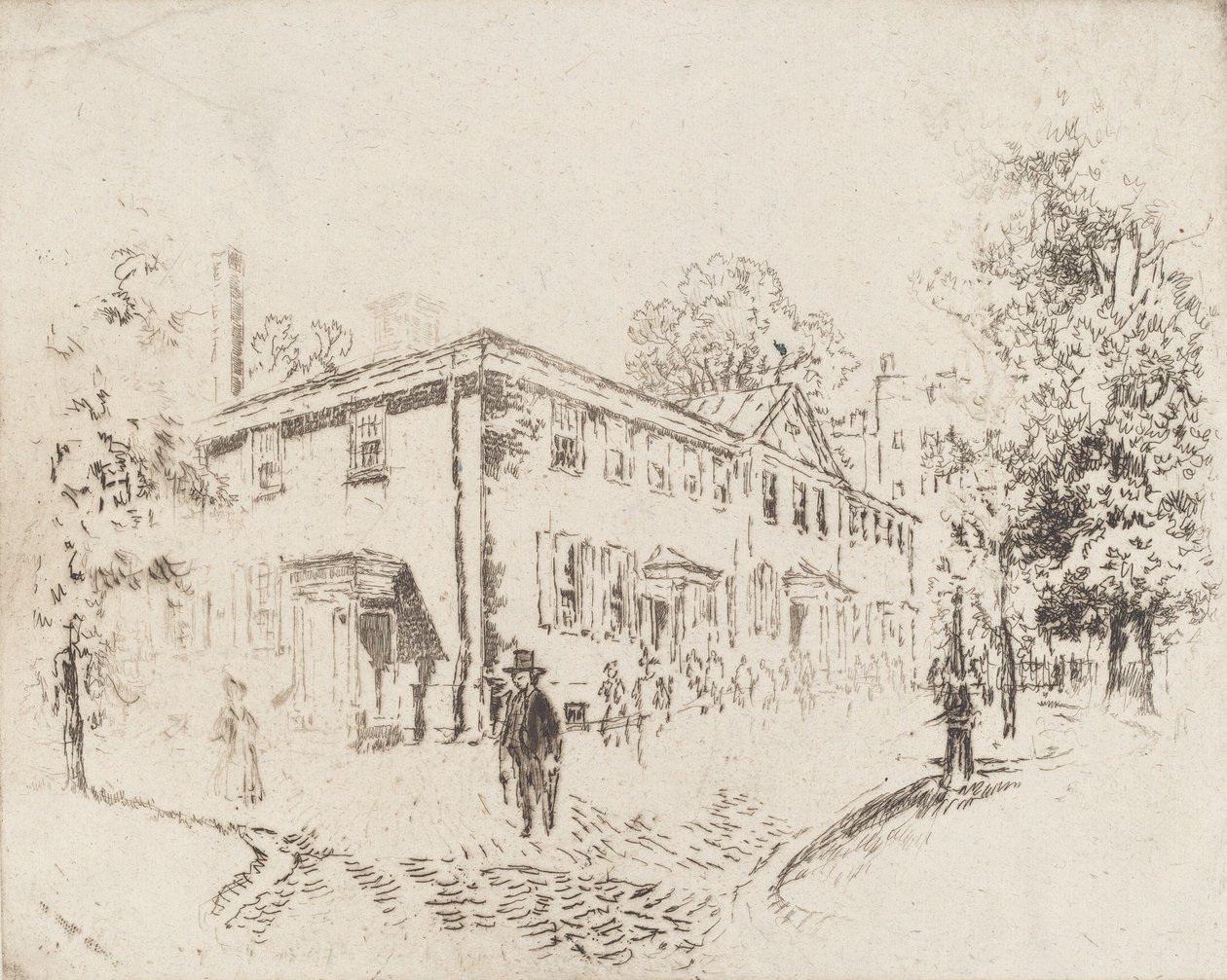 第四街，会议厅，费城，1920年。 作者 约瑟夫·彭内尔