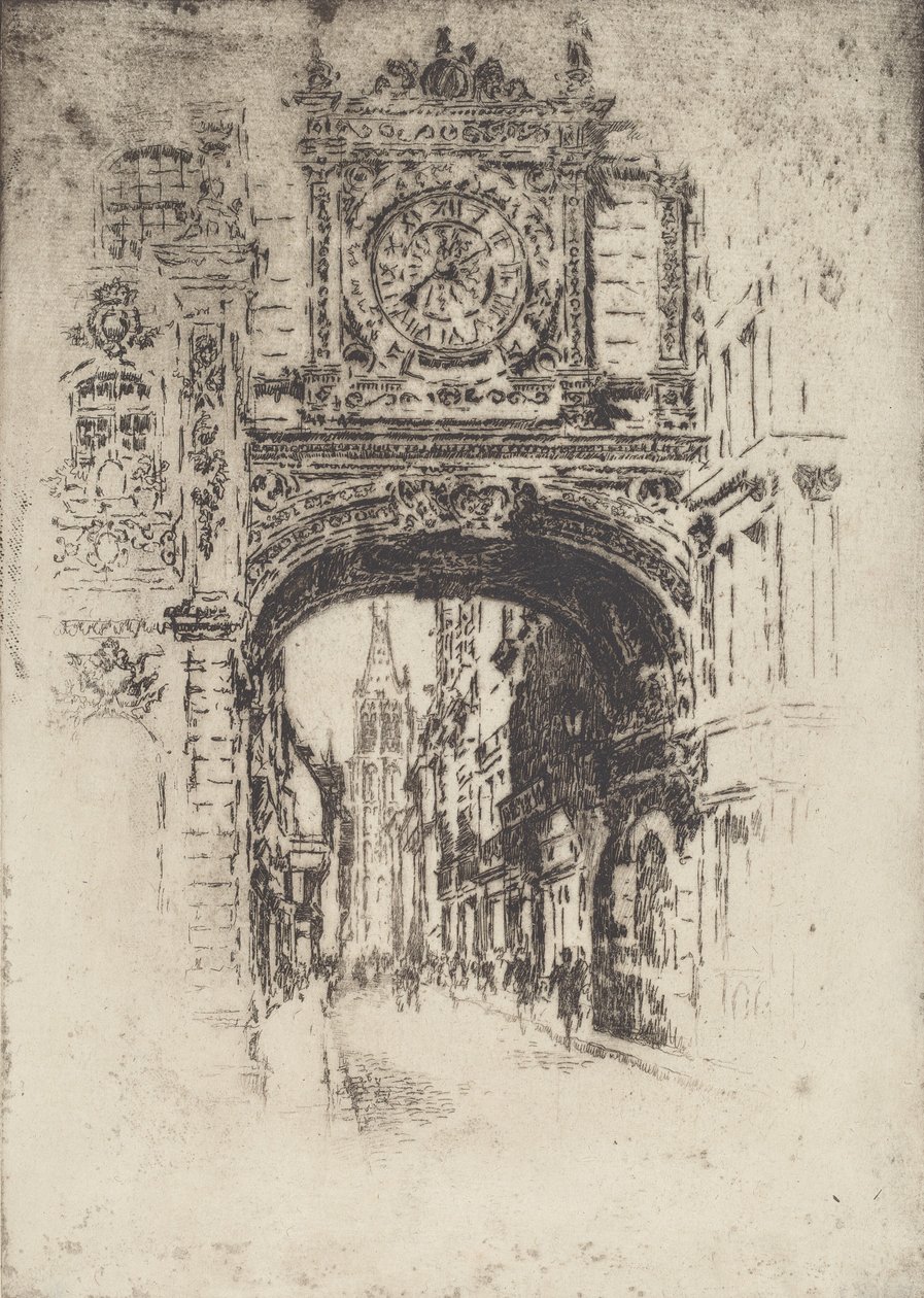 Grosse Horloge, Rouen, 1907. 作者 约瑟夫·彭内尔