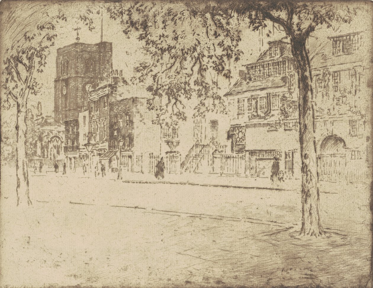 惠斯勒去世的房子，1904年。 作者 约瑟夫·彭内尔
