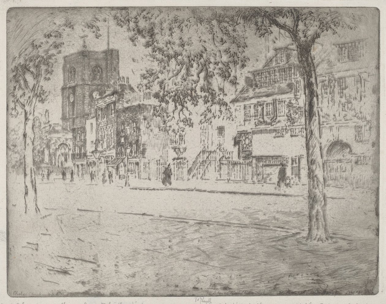 惠斯勒去世的房子，1904年。 作者 约瑟夫·彭内尔