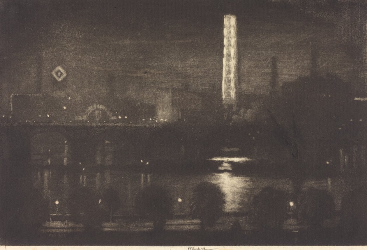 伦敦之夜，威士忌和茶，1909年。 作者 约瑟夫·彭内尔