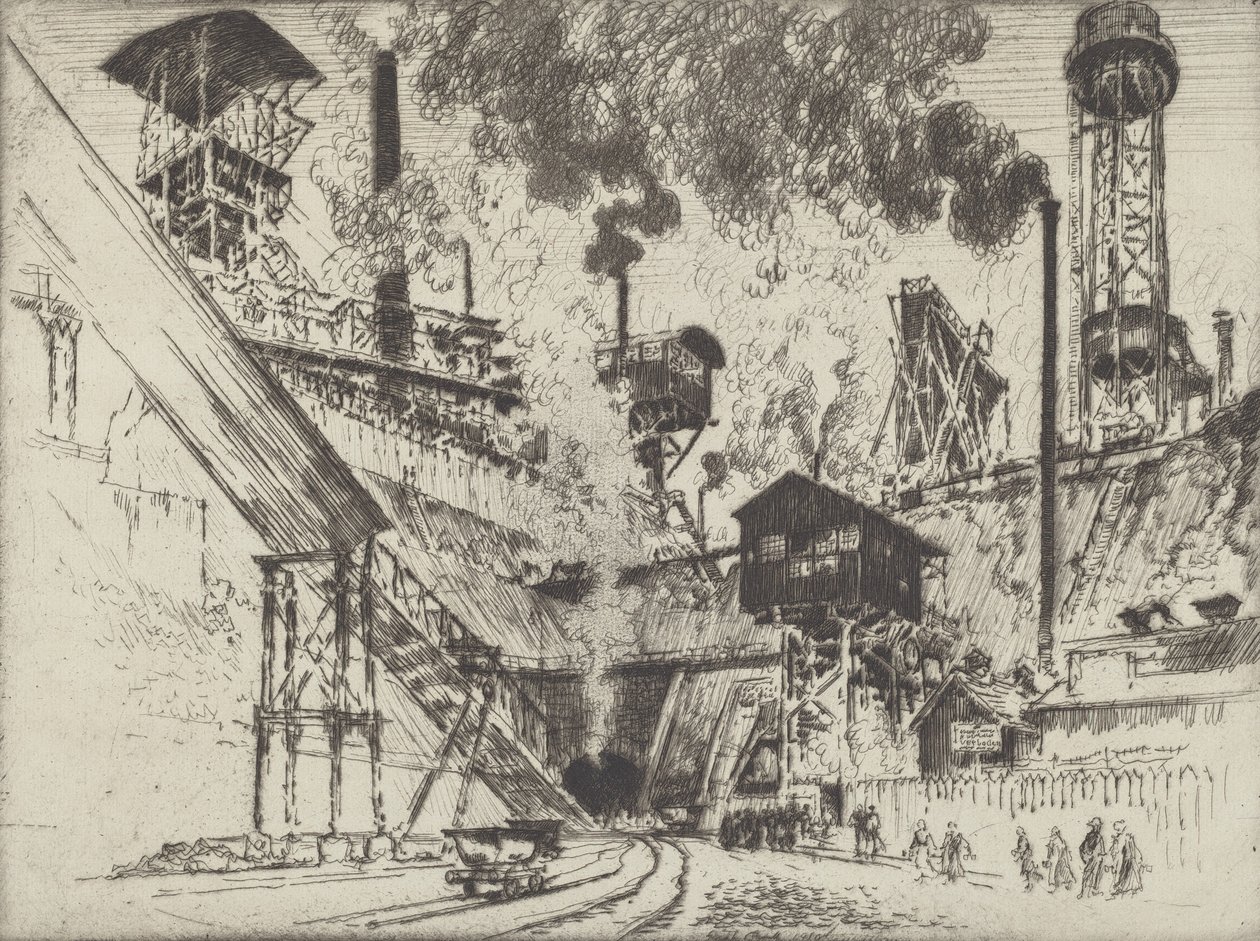 矿口，奥伯豪森附近的Ruhrort，1910年。 作者 约瑟夫·彭内尔