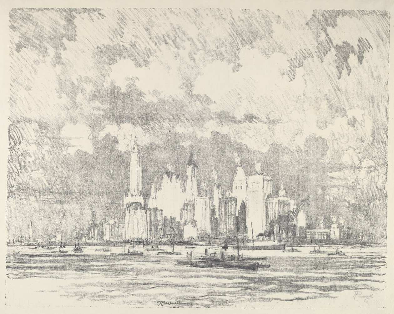纽约 来自埃利斯岛，1910年。 作者 约瑟夫·彭内尔