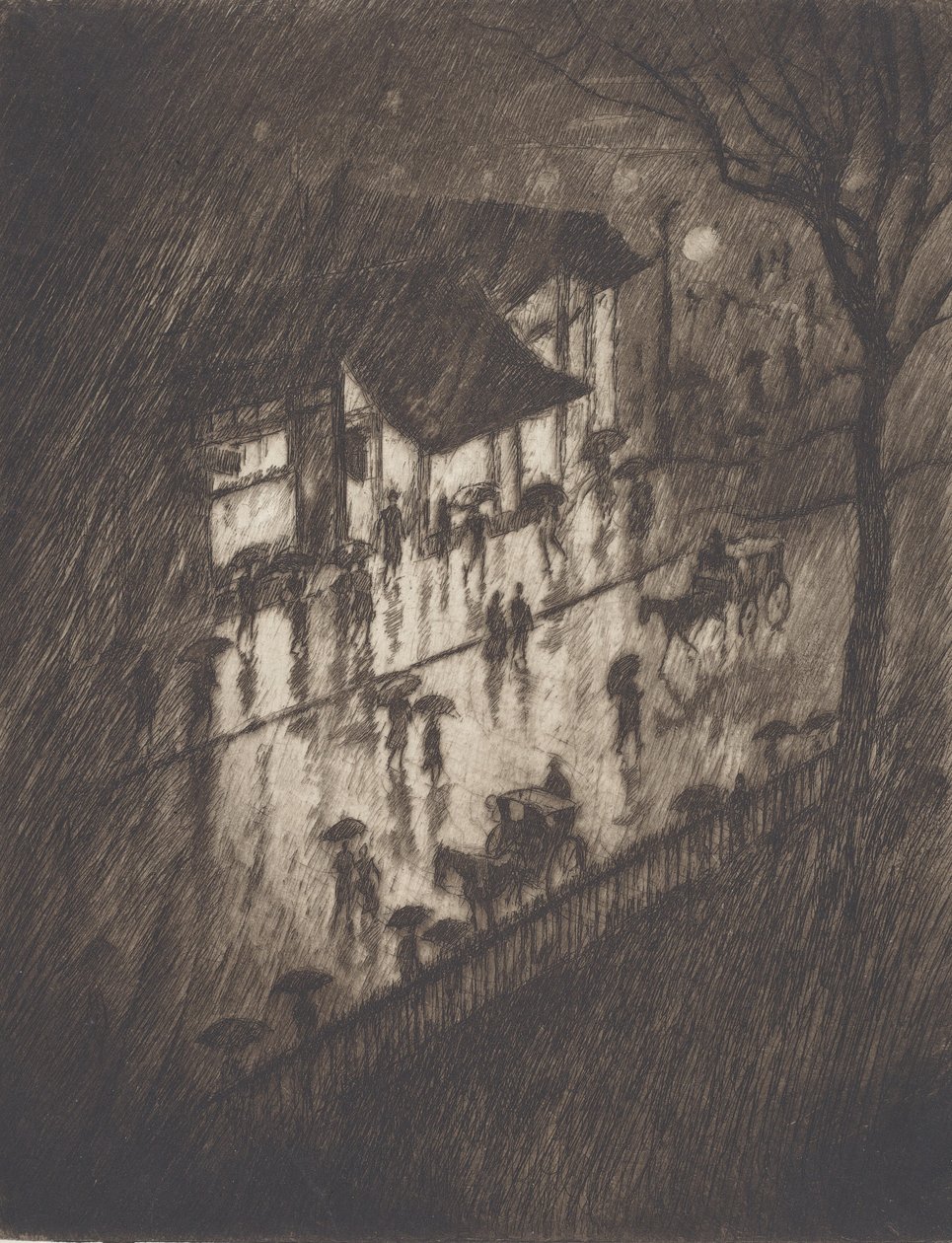 雨夜，查林克罗斯商店，1903年。 作者 约瑟夫·彭内尔