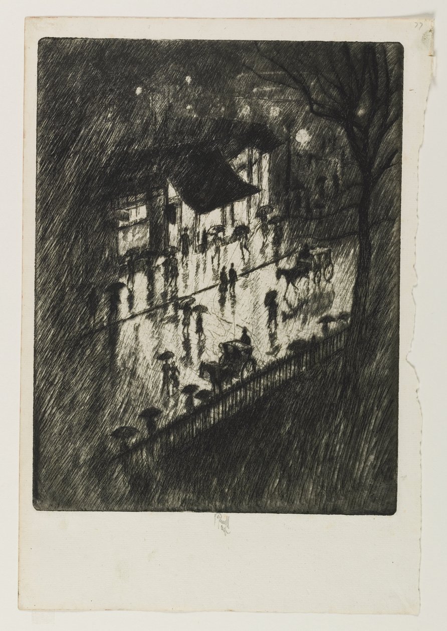 Rainy Night，Charing Cross Shops，1903 作者 约瑟夫·彭内尔