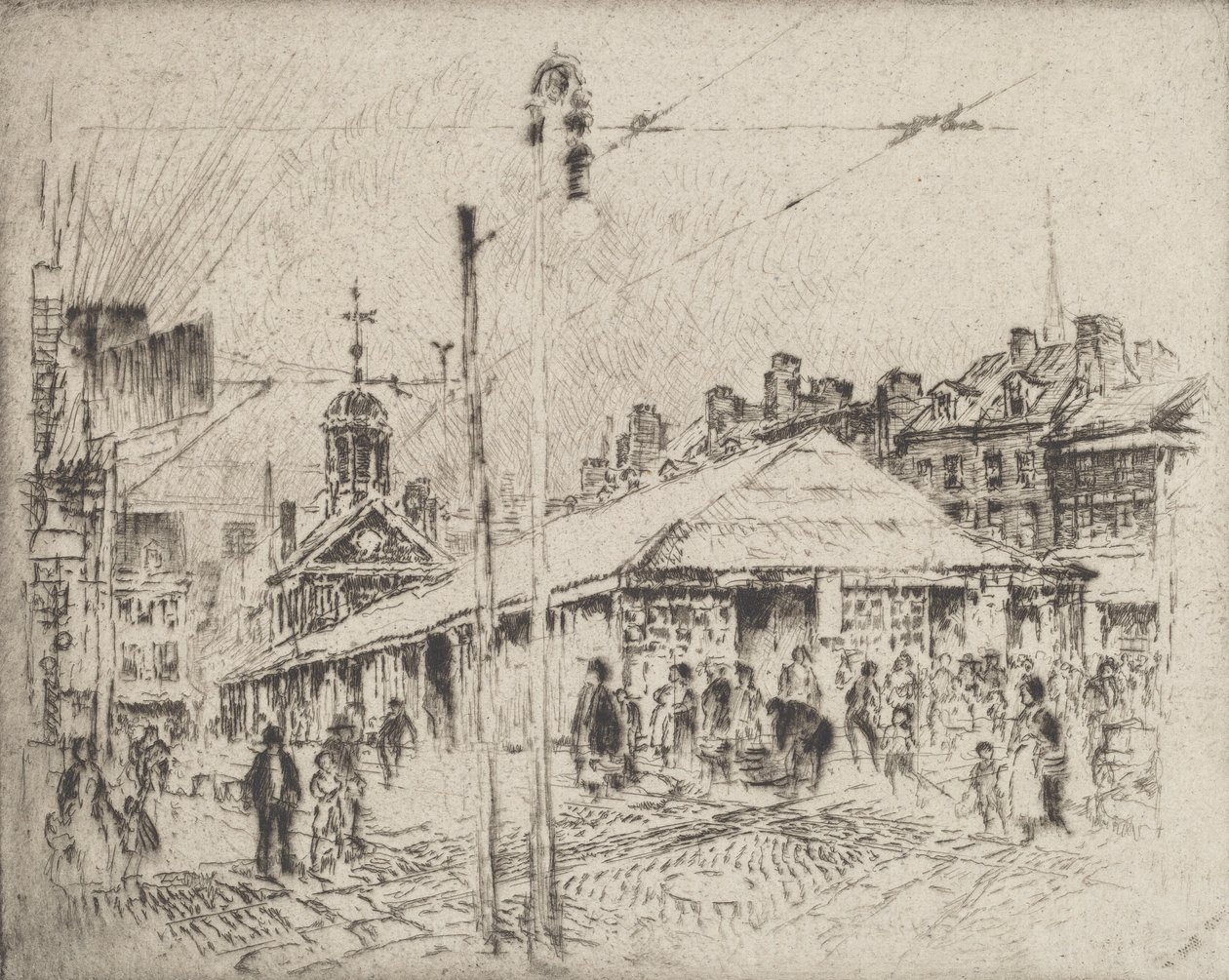 第二街市场，费城，1920年。 作者 约瑟夫·彭内尔