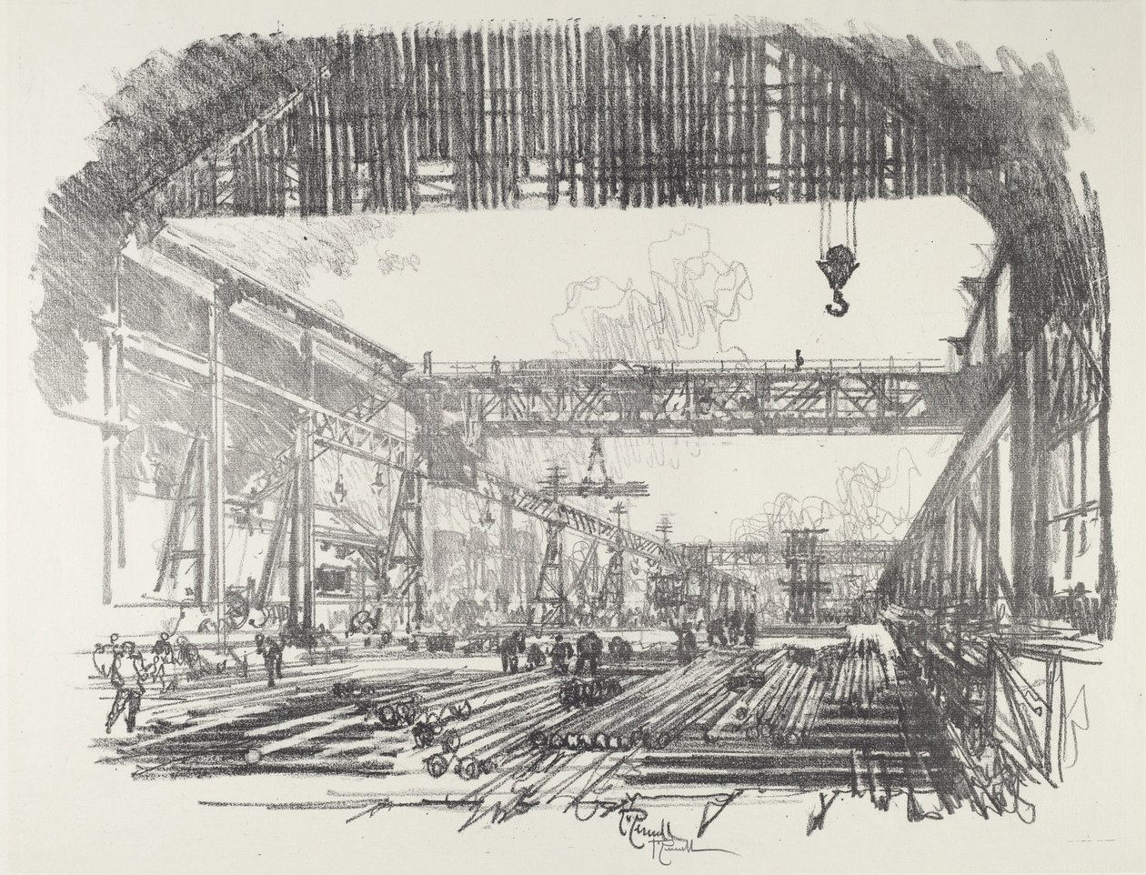炮弹用钢条, 1916. 作者 约瑟夫·彭内尔