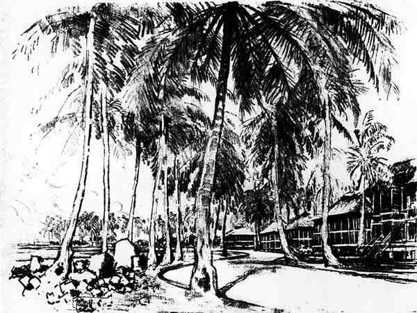 1912年约瑟夫·彭内尔（Joseph Pennell）的“巴拿马运河”（The Panama Canal）的美国区（木炭纸） 作者 约瑟夫·彭内尔