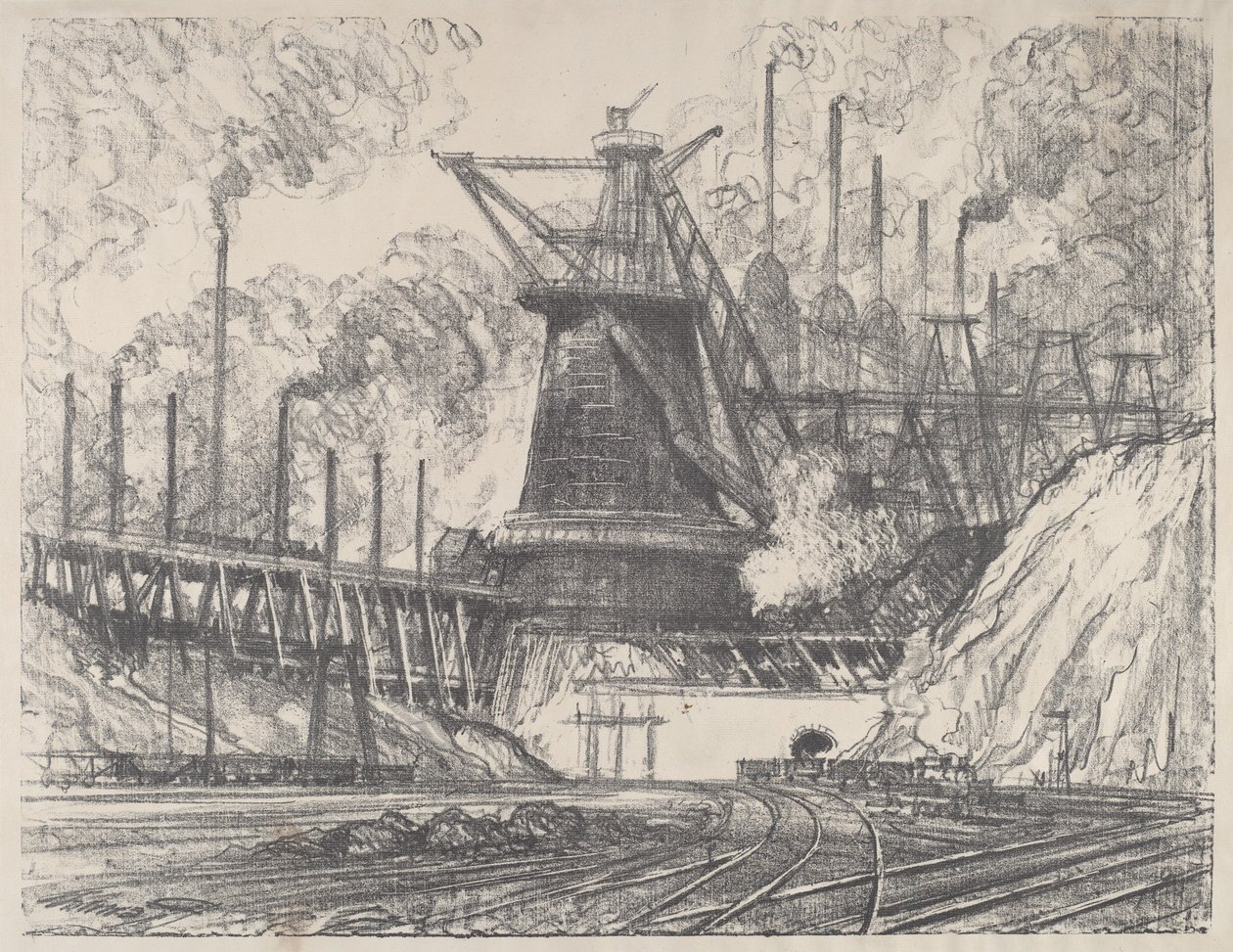大磨坊，印第安纳州加里，1915年。 作者 约瑟夫·彭内尔