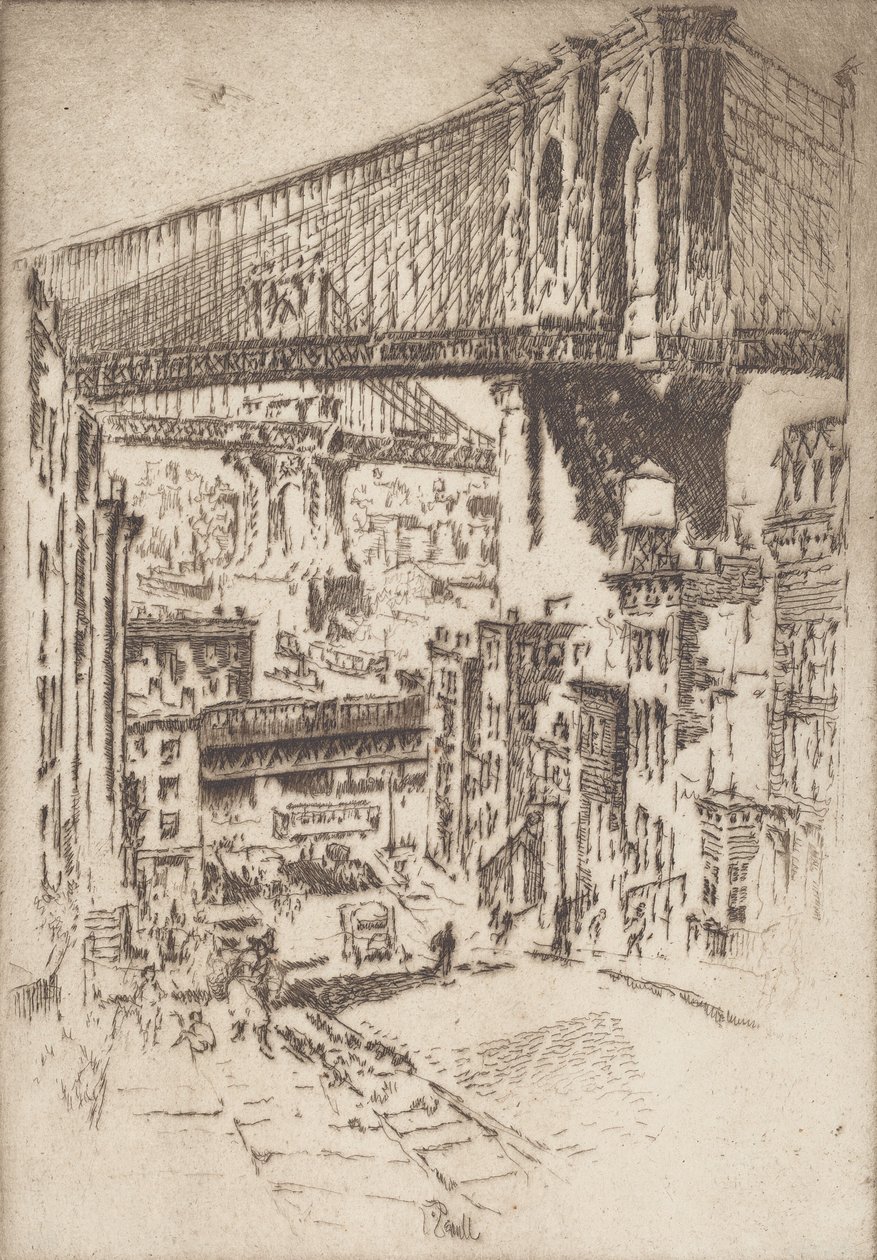 桥》，来自布鲁克林，1921年。 作者 约瑟夫·彭内尔