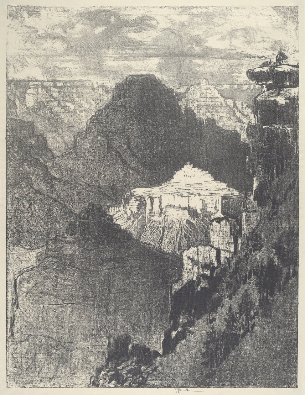 黑山下的城市，1912年。 作者 约瑟夫·彭内尔