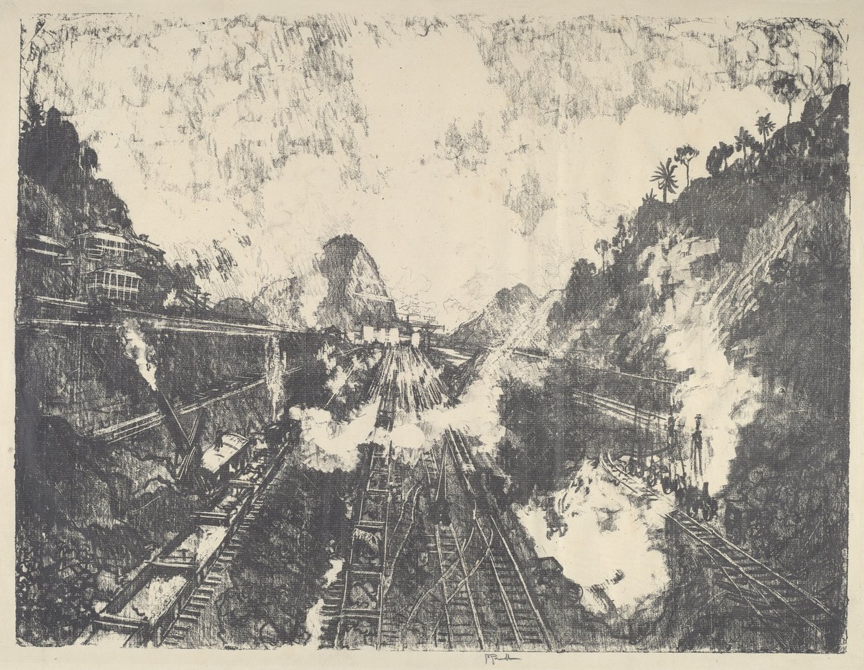 切口，看向安康山，1912年。 作者 约瑟夫·彭内尔